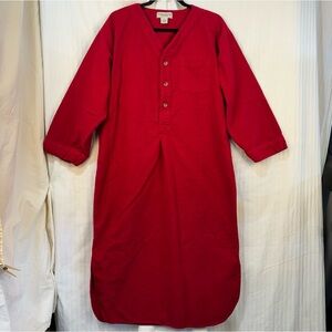 The Vermont Country Store Red Flannel %100 Cotton Nightgown Granny Cottage Core